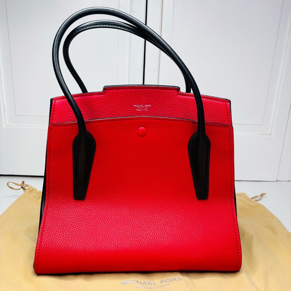 MICHAEL KORS COLLECTION Bancroft Medium Pebbled Calf Leather Satchel - Picture 5 of 11